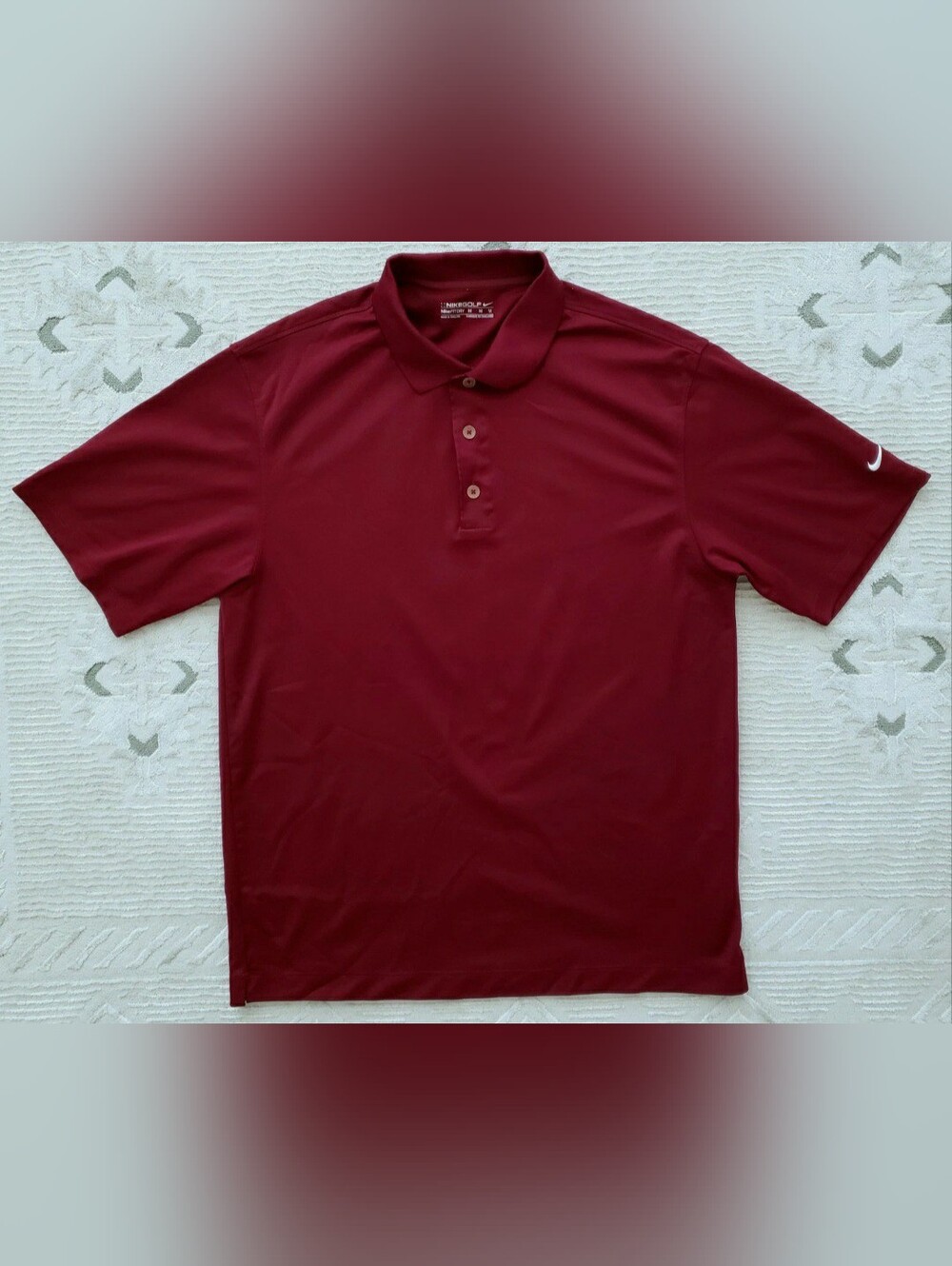 Nike Golf Fit Dry Pique Polo Maroon Red Medium